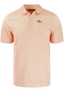 Cutter and Buck Denver Broncos Mens White Pike Symmetry Short Sleeve Polo