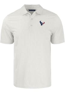 Cutter and Buck Houston Texans Mens White Pike Symmetry Short Sleeve Polo