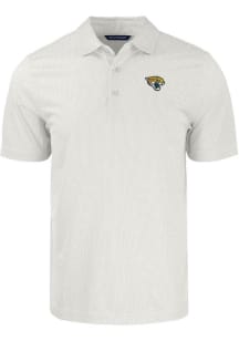 Cutter and Buck Jacksonville Jaguars Mens White Pike Symmetry Short Sleeve Polo