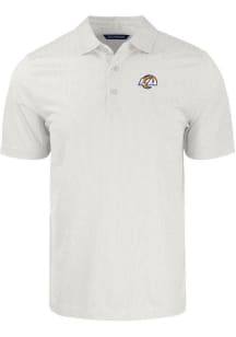 Cutter and Buck Los Angeles Rams Mens White White Logo Pike Symmetry Short Sleeve Polo