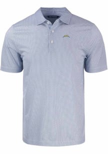 Cutter and Buck Los Angeles Chargers Mens White Pike Symmetry Short Sleeve Polo