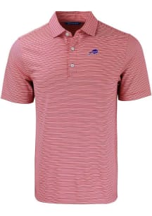 Cutter and Buck Buffalo Bills Mens Red Forge Double Stripe Short Sleeve Polo