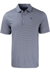 Cutter and Buck Tennessee Titans Mens Navy Blue Forge Double Stripe Short Sleeve Polo