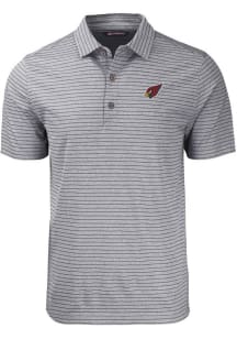 Cutter and Buck Arizona Cardinals Mens Black Forge Heather Stripe Short Sleeve Polo