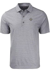 Cutter and Buck New Orleans Saints Mens Black Forge Heather Stripe Short Sleeve Polo