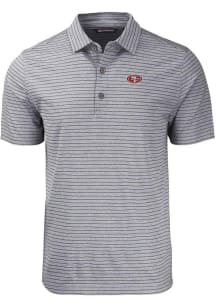 Cutter and Buck San Francisco 49ers Mens Black Forge Heather Stripe Short Sleeve Polo