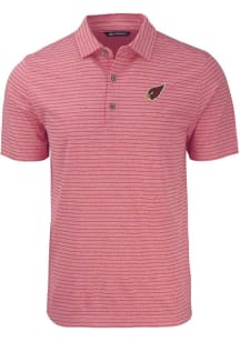 Cutter and Buck Arizona Cardinals Mens Red Forge Heather Stripe Short Sleeve Polo