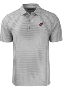 Cutter and Buck Arizona Cardinals Mens Grey Forge Heather Stripe Short Sleeve Polo