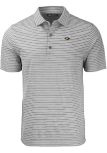 Cutter and Buck Baltimore Ravens Mens Grey Forge Heather Stripe Short Sleeve Polo