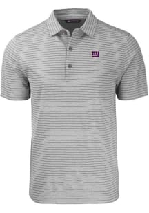 Cutter and Buck New York Giants Mens Grey Forge Heather Stripe Short Sleeve Polo