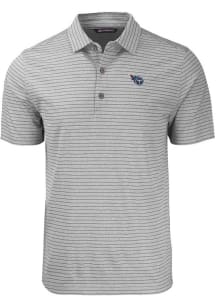 Cutter and Buck Tennessee Titans Mens Grey Forge Heather Stripe Short Sleeve Polo