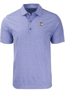 Cutter and Buck Los Angeles Rams Mens Blue Forge Heather Stripe Short Sleeve Polo
