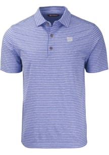 Cutter and Buck New York Giants Mens Blue Forge Heather Stripe Short Sleeve Polo