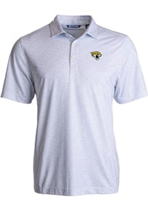 Cutter and Buck Jacksonville Jaguars Mens White Pike Pebble Short Sleeve Polo