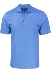 Cutter and Buck Los Angeles Chargers Mens Light Blue Pike Eco Geo Print Short Sleeve Polo