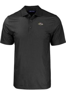 Cutter and Buck Baltimore Ravens Mens Black Pike Eco Geo Print Short Sleeve Polo