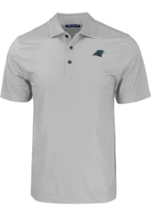 Cutter and Buck Carolina Panthers Mens Grey Pike Eco Geo Print Short Sleeve Polo