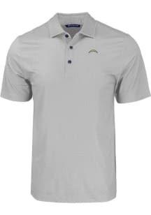 Cutter and Buck Los Angeles Chargers Mens Grey Pike Eco Geo Print Short Sleeve Polo