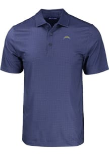 Cutter and Buck Los Angeles Chargers Mens Navy Blue Pike Eco Geo Print Short Sleeve Polo