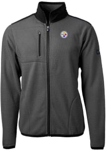 Cutter and Buck Pittsburgh Steelers Mens Grey Cascade Sherpa Light Weight Jacket