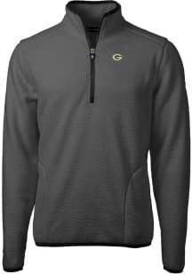 Cutter and Buck Green Bay Packers Mens Grey Cascade Sherpa Long Sleeve 1/4 Zip Pullover