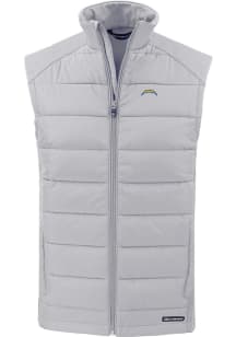 Cutter and Buck Los Angeles Chargers Mens Grey Evoke Sleeveless Jacket