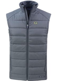 Cutter and Buck Green Bay Packers Mens Grey Evoke Sleeveless Jacket