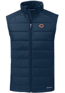Cutter and Buck Chicago Bears Mens Navy Blue Evoke Sleeveless Jacket