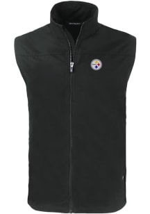 Cutter and Buck Pittsburgh Steelers Mens Black Charter Sleeveless Jacket