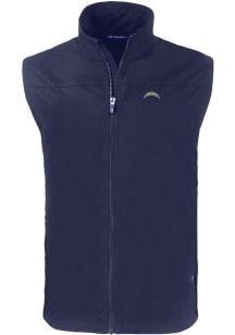 Cutter and Buck Los Angeles Chargers Mens Navy Blue Charter Sleeveless Jacket