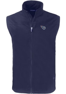 Cutter and Buck Tennessee Titans Mens Navy Blue Charter Sleeveless Jacket