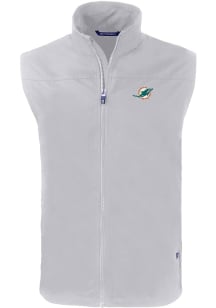Cutter and Buck Miami Dolphins Mens Grey Charter Sleeveless Jacket