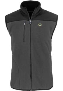 Cutter and Buck Green Bay Packers Mens Grey Cascade Sherpa Sleeveless Jacket