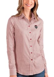 Antigua New Mexico Lobos Womens Structure Long Sleeve Red Dress Shirt