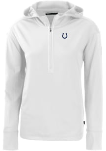 Cutter and Buck Indianapolis Colts Womens White Daybreak Hood 1/4 Zip Pullover
