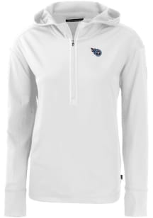Cutter and Buck Tennessee Titans Womens White Daybreak Hood 1/4 Zip Pullover