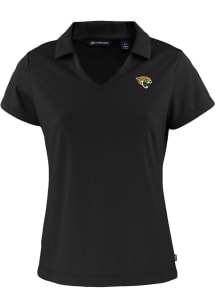 Cutter and Buck Jacksonville Jaguars Womens Black Daybreak V Neck Short Sleeve Polo Shirt