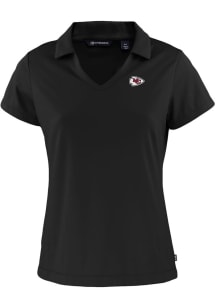 Cutter and Buck Kansas City Chiefs Womens Black Daybreak V Neck Short Sleeve Polo Shirt