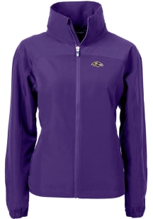 Cutter and Buck Baltimore Ravens Womens Purple Charter Eco Light Weight Jacket