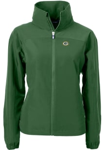 Cutter and Buck Green Bay Packers Womens Green Charter Eco Light Weight Jacket