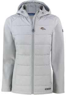 Cutter and Buck Denver Broncos Womens Grey Evoke Hood Heavy Weight Jacket