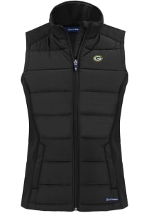 Cutter and Buck Green Bay Packers Womens Black Evoke Vest