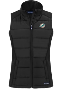 Cutter and Buck Miami Dolphins Womens Black Evoke Vest