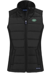 Cutter and Buck New York Jets Womens Black Evoke Vest