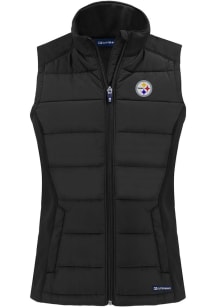 Cutter and Buck Pittsburgh Steelers Womens Black Evoke Vest