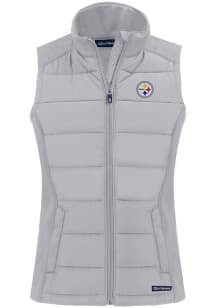 Cutter and Buck Pittsburgh Steelers Womens Charcoal Evoke Vest