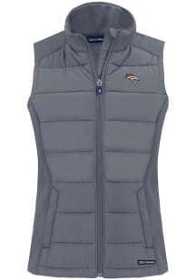 Cutter and Buck Denver Broncos Womens Grey Evoke Vest