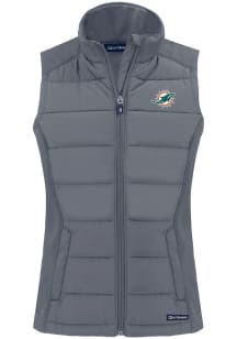 Cutter and Buck Miami Dolphins Womens Grey Evoke Vest