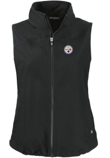 Cutter and Buck Pittsburgh Steelers Womens Black Charter Vest