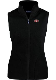 Cutter and Buck San Francisco 49ers Womens Black Cascade Sherpa Vest
